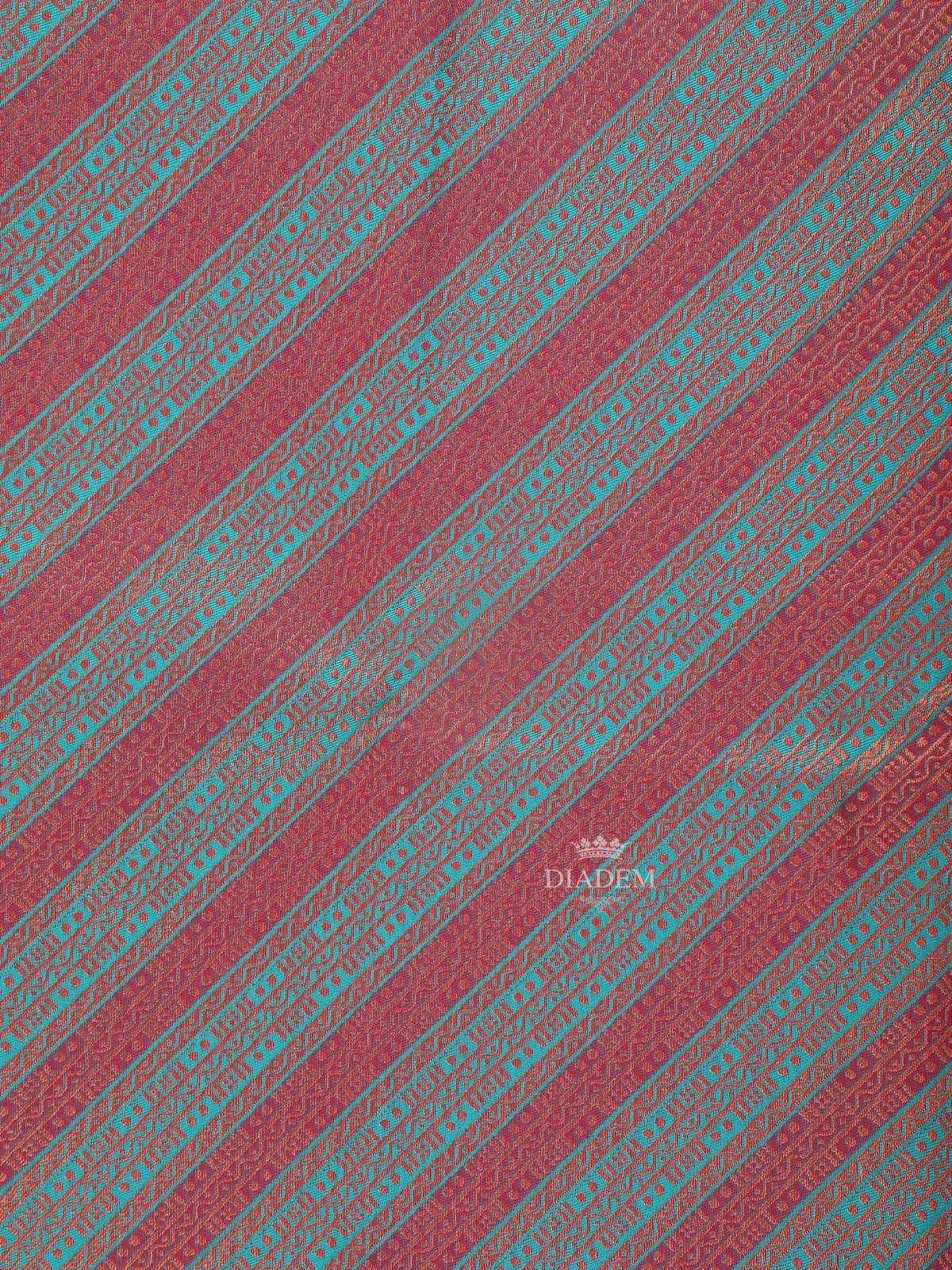 Dark Pink Art Silk Saree with Neli Stripes Pattern on the Body with Matching Zari Border