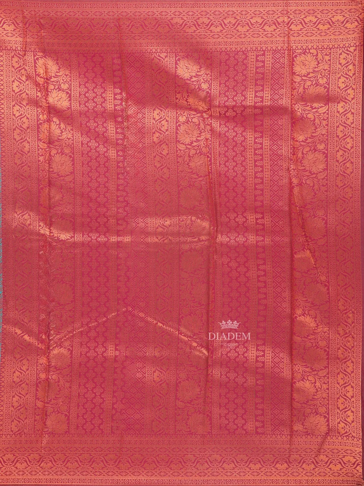 Dark Pink Art Silk Saree with Neli Stripes Pattern on the Body with Matching Zari Border
