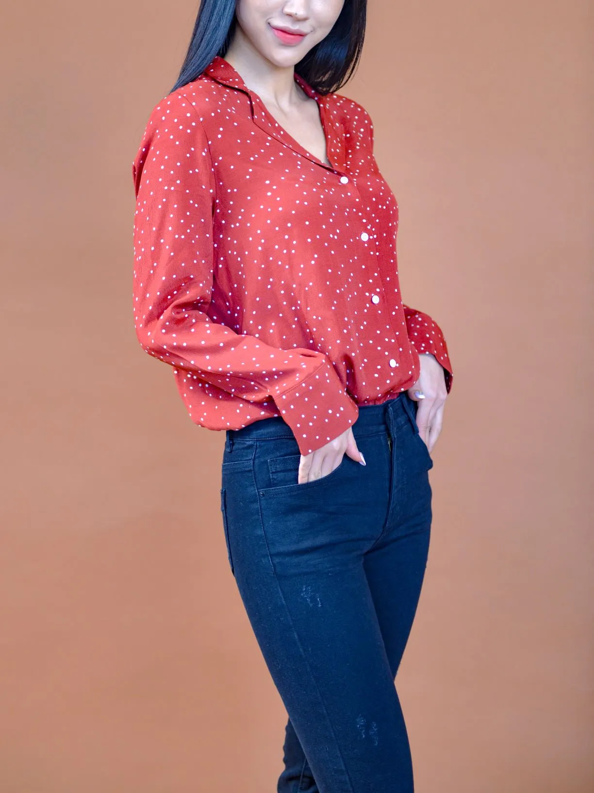 Dear Love Me Dot Blouse
