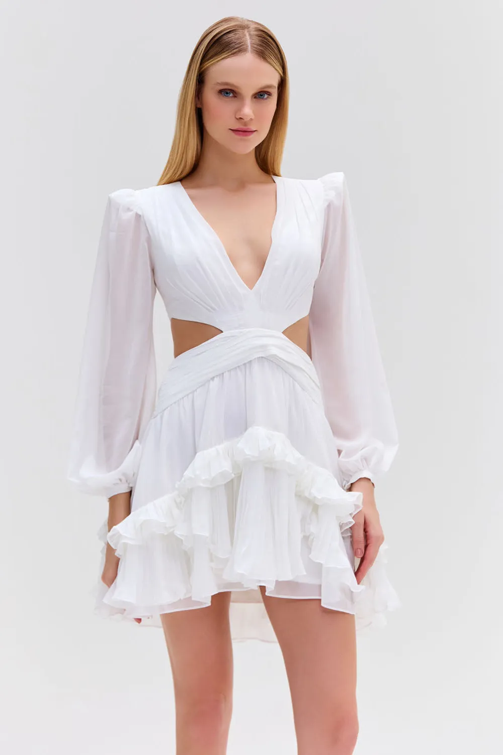 DEEP-V CUTOUT MINI DRESS