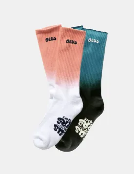 Deus Ex Machina Banzai Dip Dye Socks (Two Pack) - Multi
