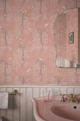 Divine Savages Kyoto Blossom Lotus Pink Wallpaper