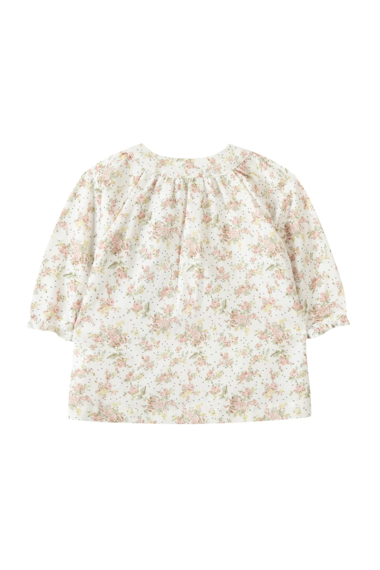 Dress - Mother-of-pearl corduroy with floral print
