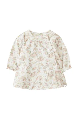 Dress - Mother-of-pearl corduroy with floral print