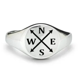 Family Initials Personalised Silver Signet Ring