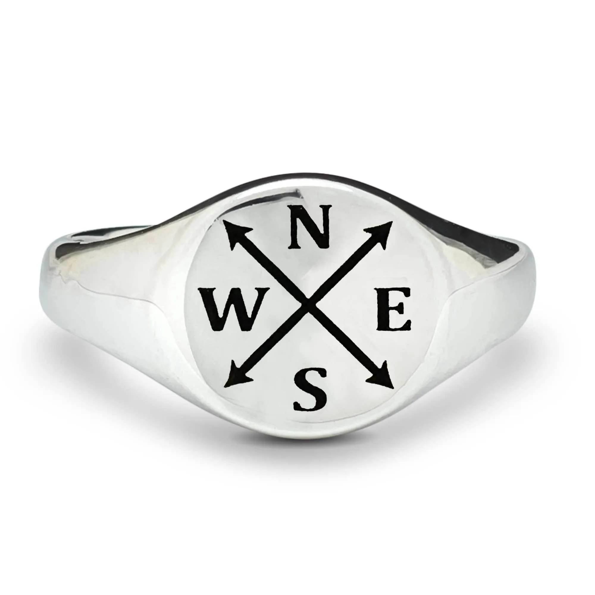 Family Initials Personalised Silver Signet Ring