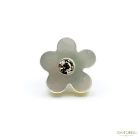 Flower Mother of Peal Buttons with Swarovski Stone - Art. 882