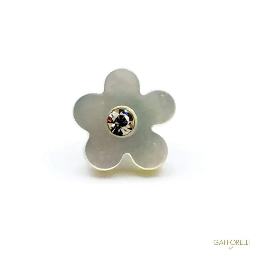 Flower Mother of Peal Buttons with Swarovski Stone - Art. 882