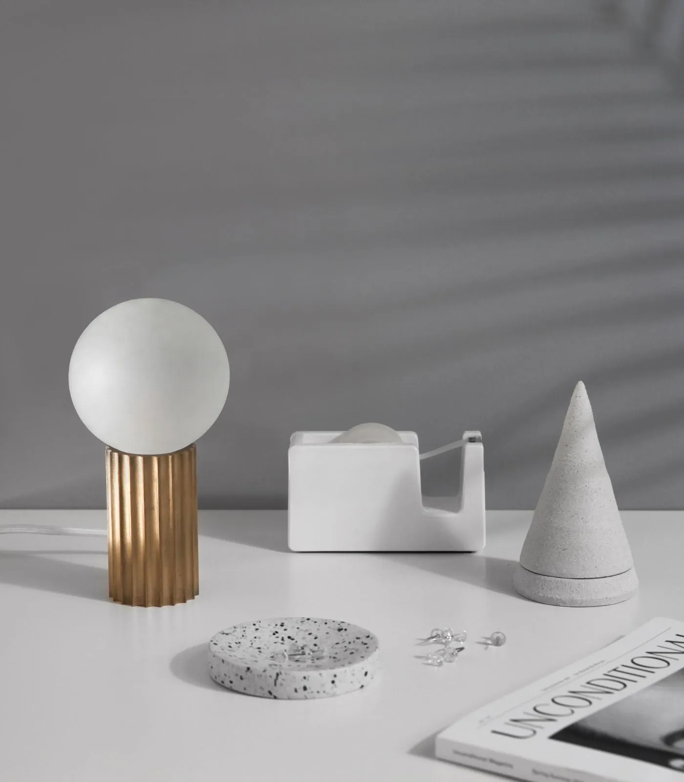 Fluted Brass Table Lamp | Attalos