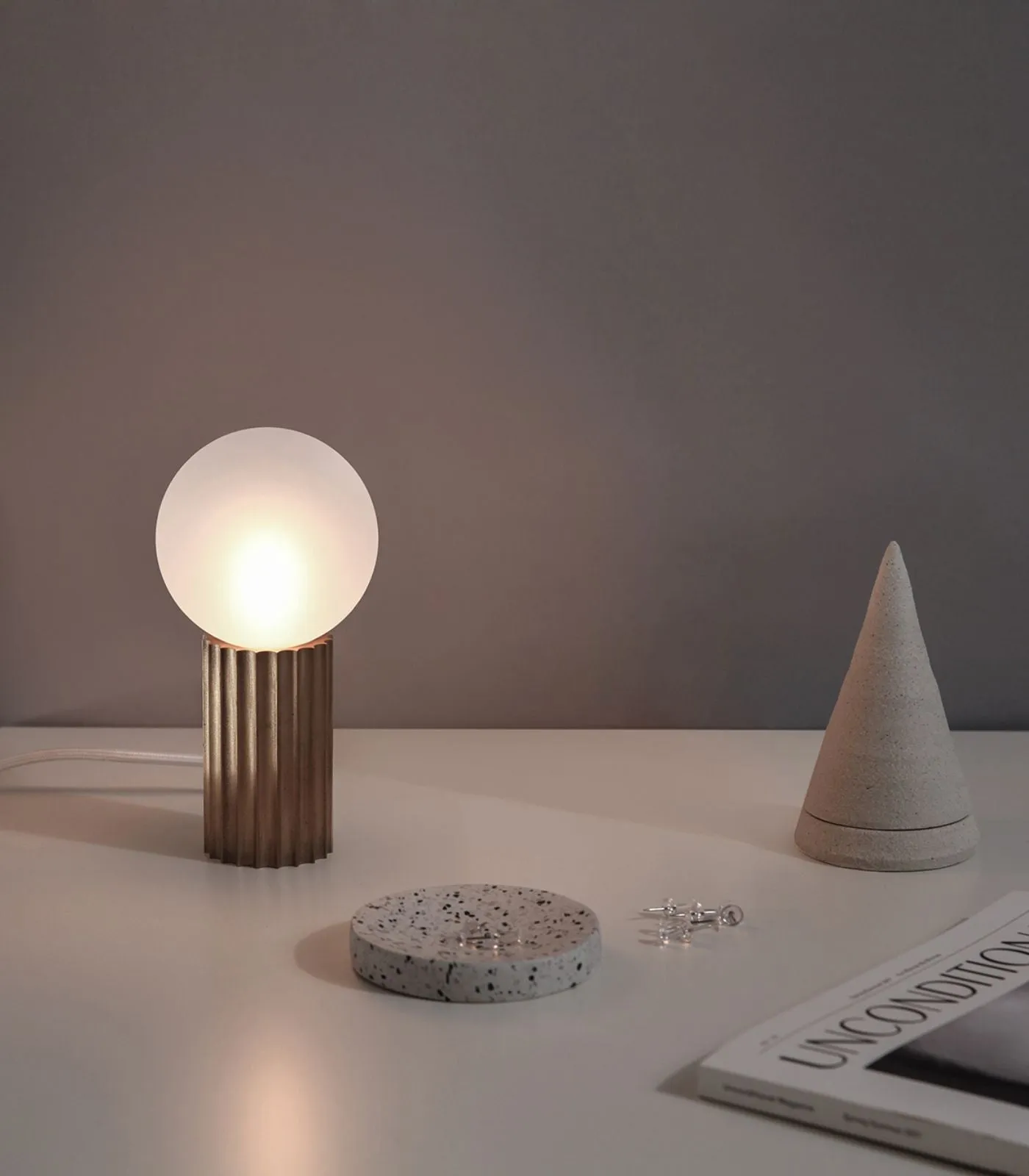 Fluted Brass Table Lamp | Attalos