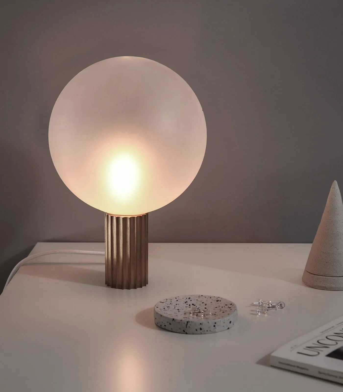 Fluted Brass Table Lamp | Attalos