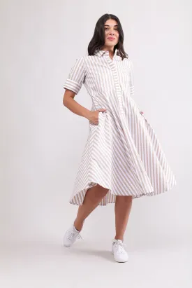 FOIL Award Winning Dress Sand Stripe