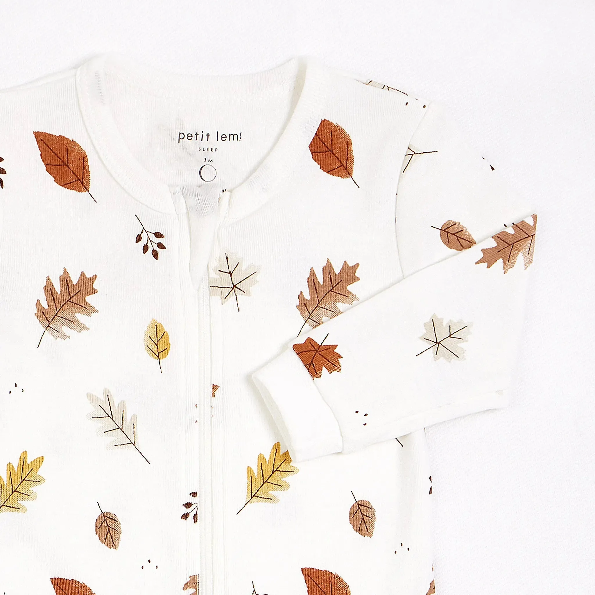 Foliage Print on Off-White Sleeper | Petit Lem