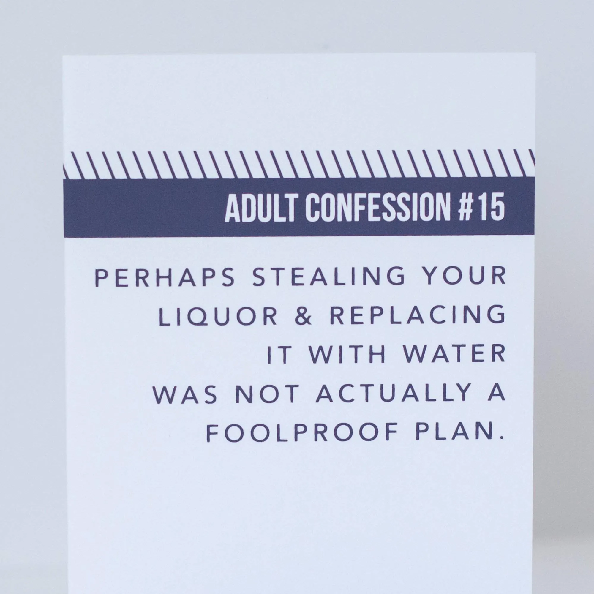 funny mother's day card, funny father's day card, adult confession card #15: liquor thief