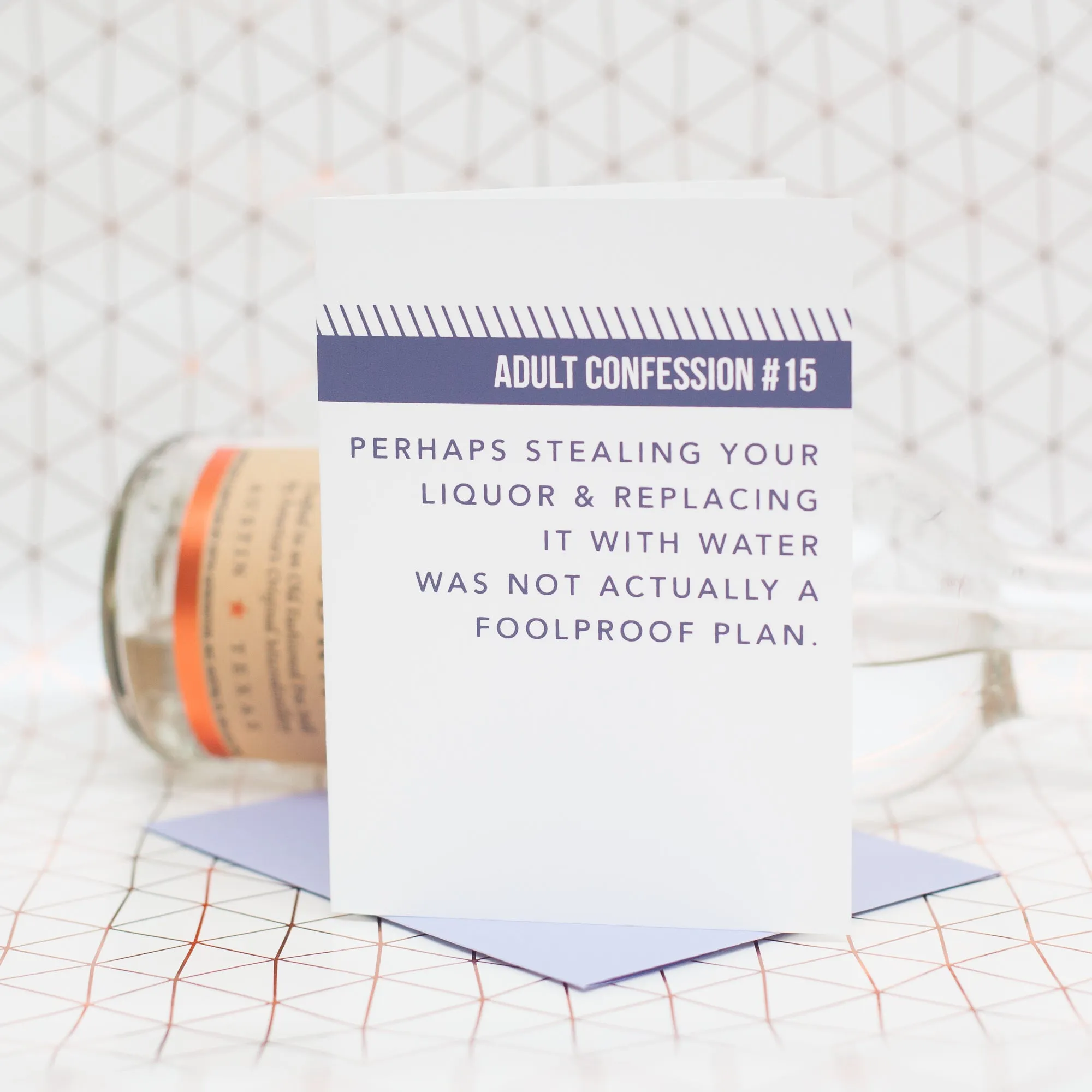 funny mother's day card, funny father's day card, adult confession card #15: liquor thief