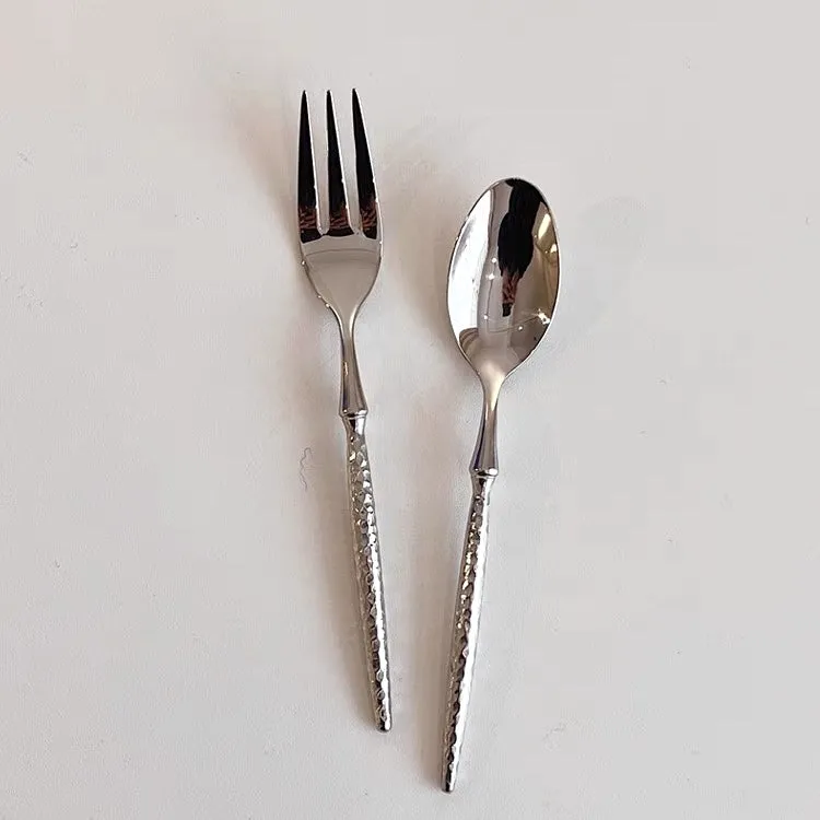 Hammered Stainless Steel Steak Knife Cutlery Set