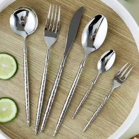 Hammered Stainless Steel Steak Knife Cutlery Set