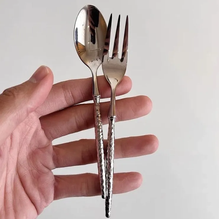 Hammered Stainless Steel Steak Knife Cutlery Set