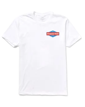 Happy Dad Front and Back Logo Tee (White)