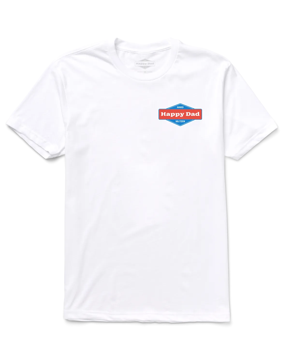 Happy Dad Front and Back Logo Tee (White)