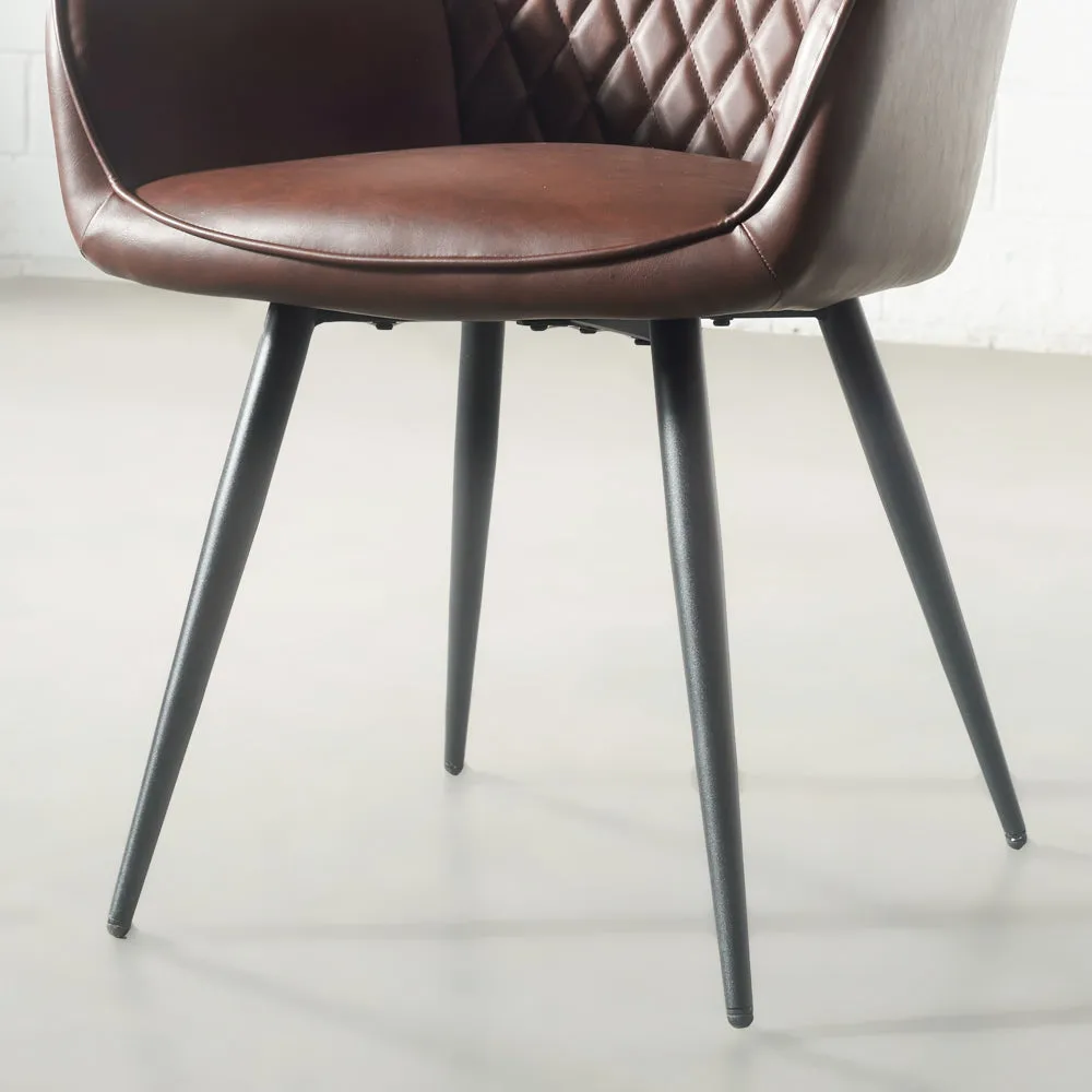 HARLEM - Brown Vegan Leather Armchair