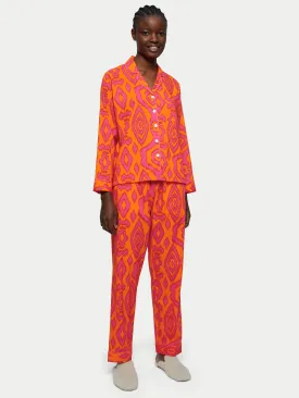 Ikat Cotton Pyjama | Orange