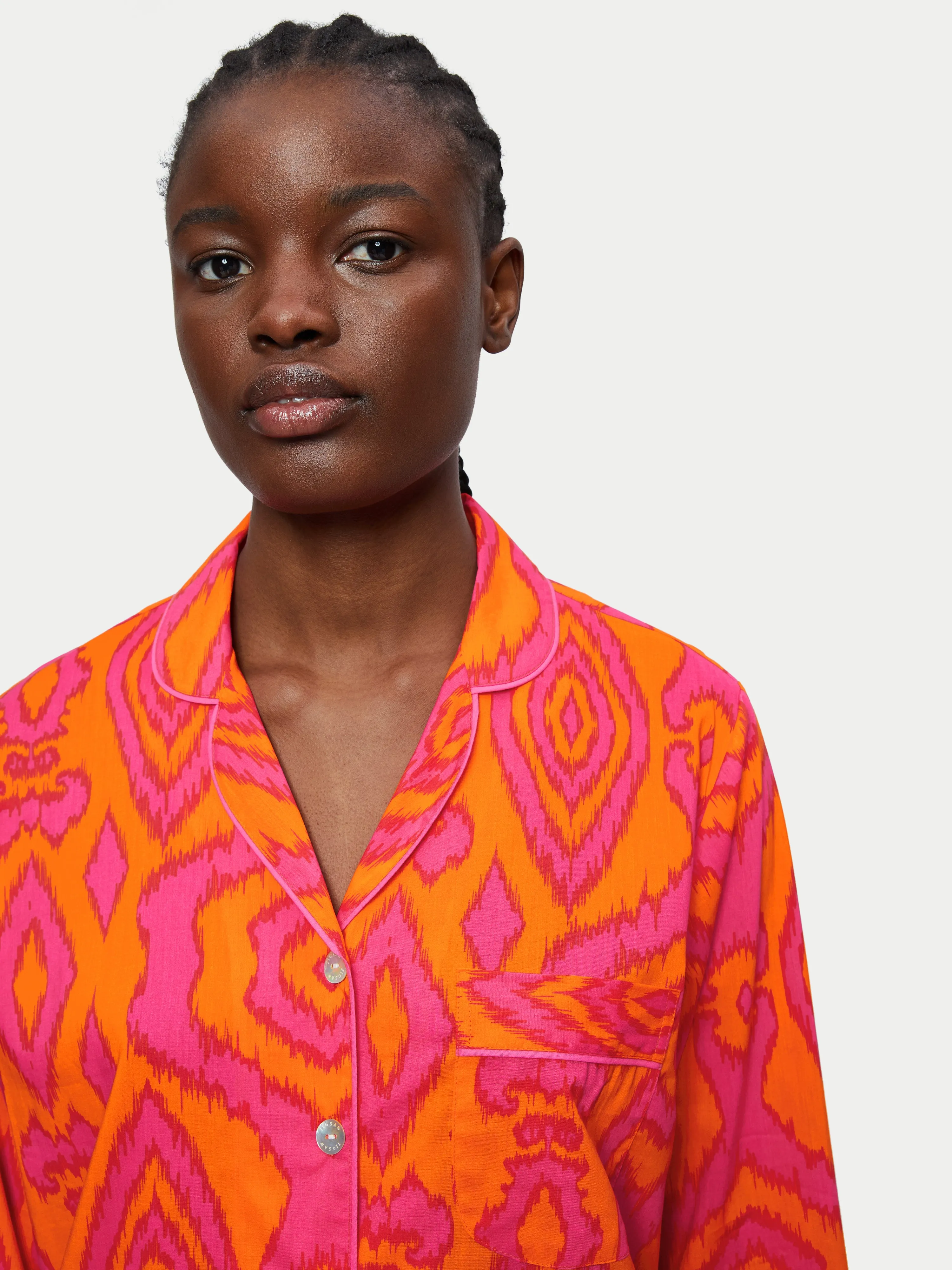 Ikat Cotton Pyjama | Orange