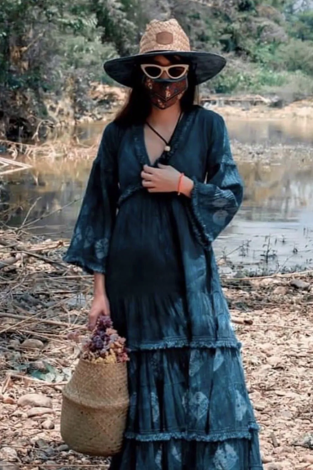 INDIGO MOTHER EARTH LONG SLEEVE DRESS MYE