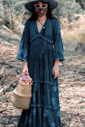 INDIGO MOTHER EARTH LONG SLEEVE DRESS MYE