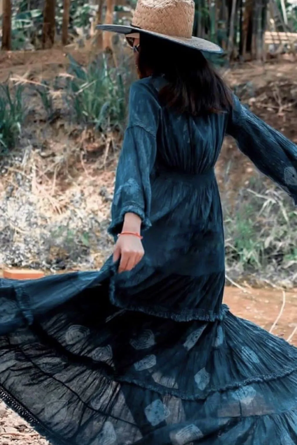 INDIGO MOTHER EARTH LONG SLEEVE DRESS MYE