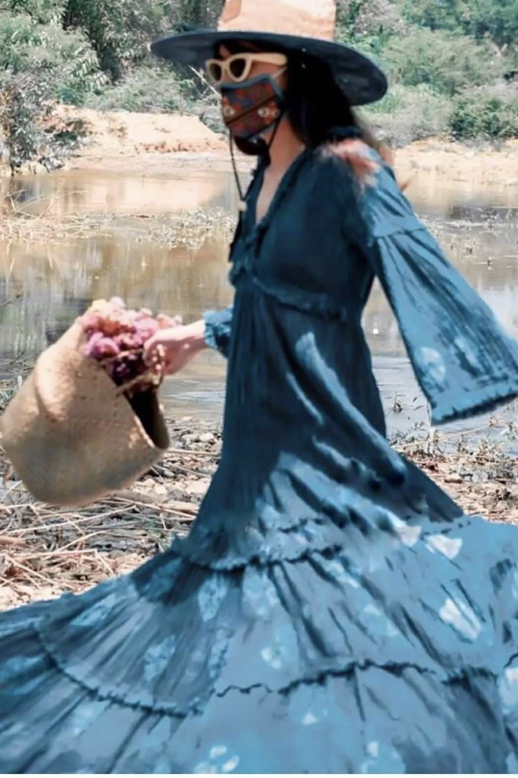 INDIGO MOTHER EARTH LONG SLEEVE DRESS MYE