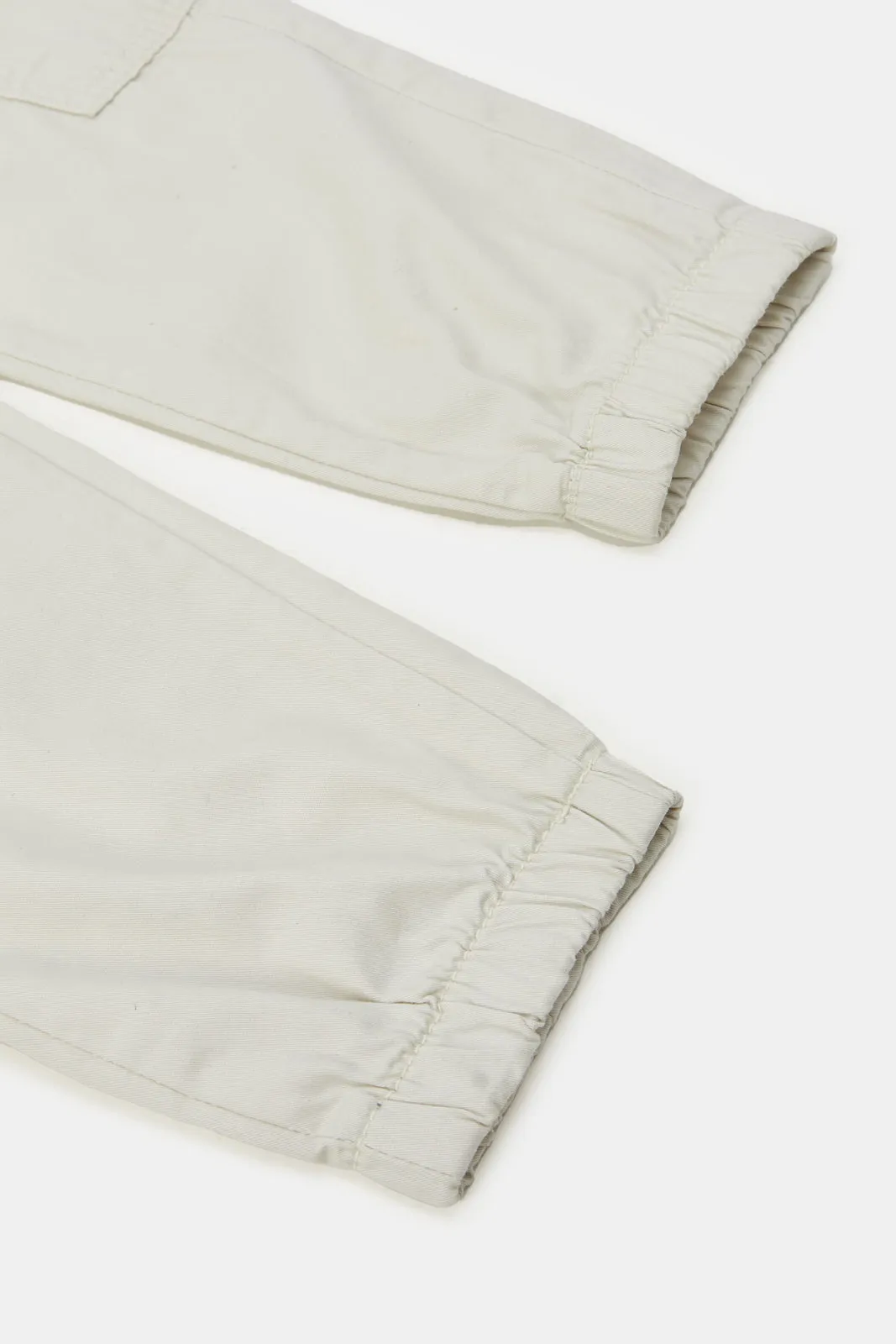 Infant Boys Cream Cargo Jogger