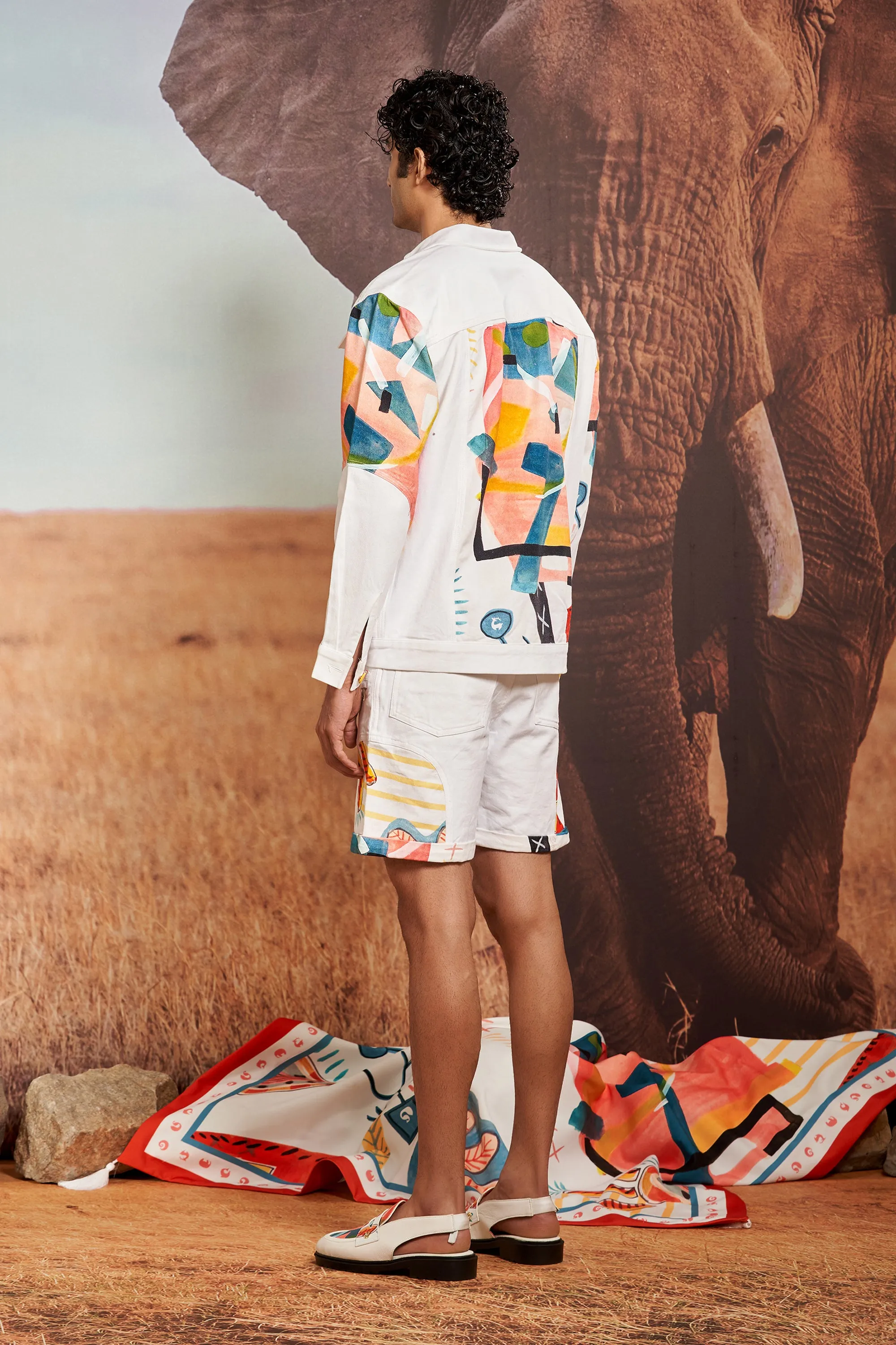 Ivory & Surocco Panelled Denim Shorts