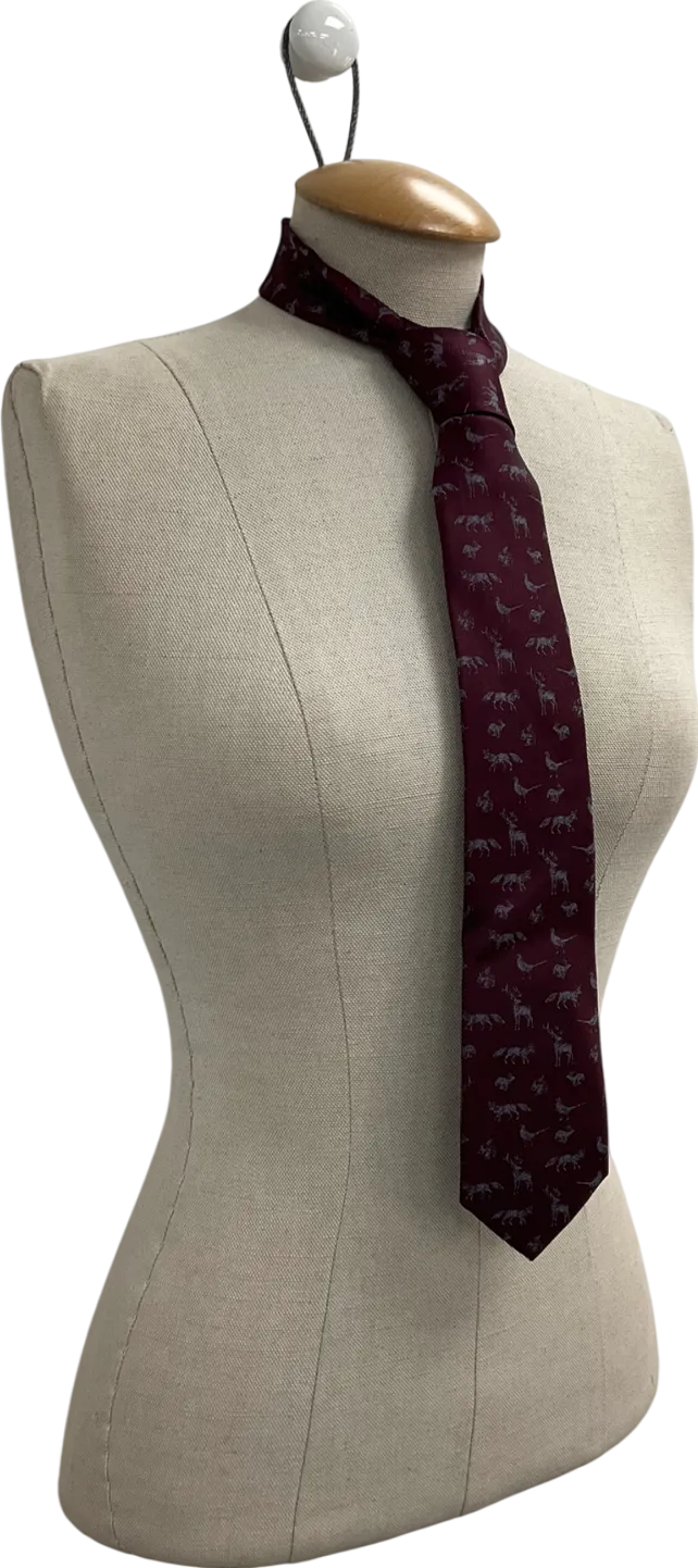 joules Red Silk Tie One Size