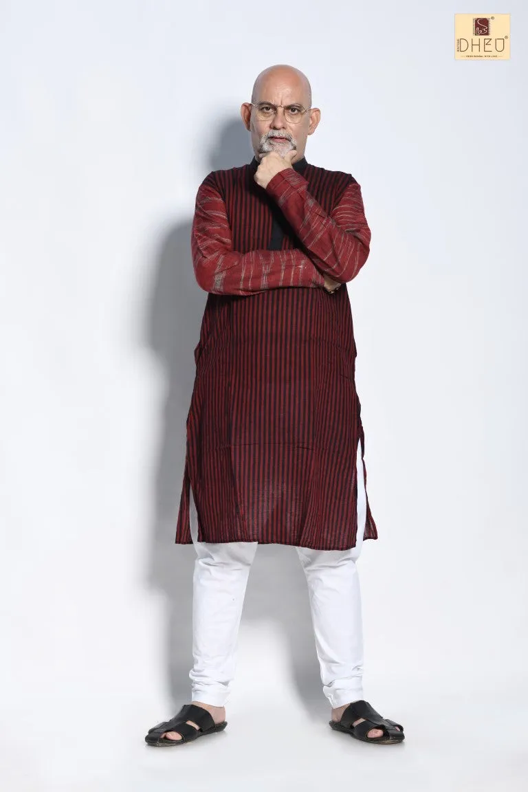 Kamrup Maroon- Dheu Cotton Kurta
