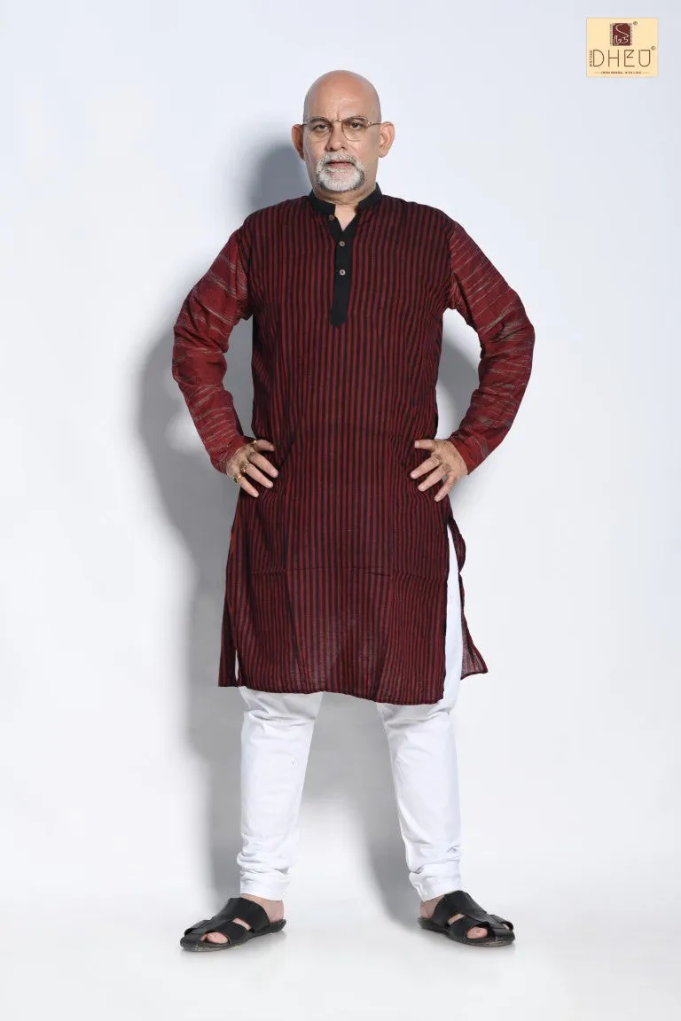 Kamrup Maroon- Dheu Cotton Kurta