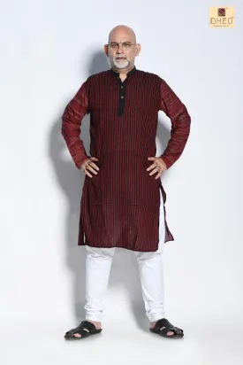 Kamrup Maroon- Dheu Cotton Kurta