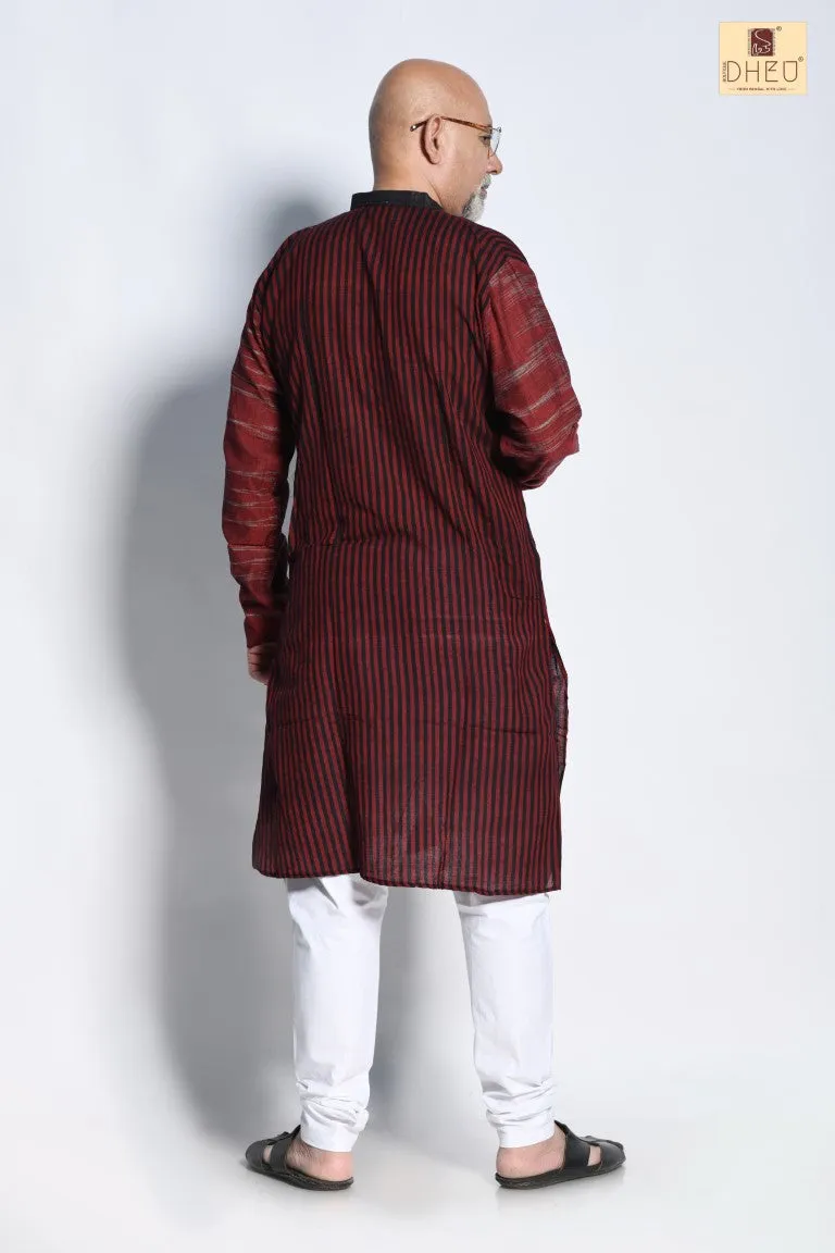 Kamrup Maroon- Dheu Cotton Kurta