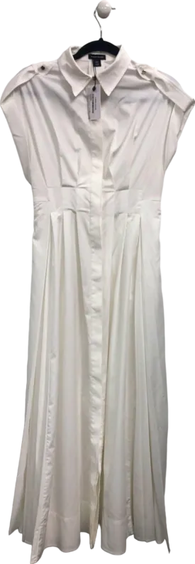Karen Millen White Pleated Shirt Dress UK 6