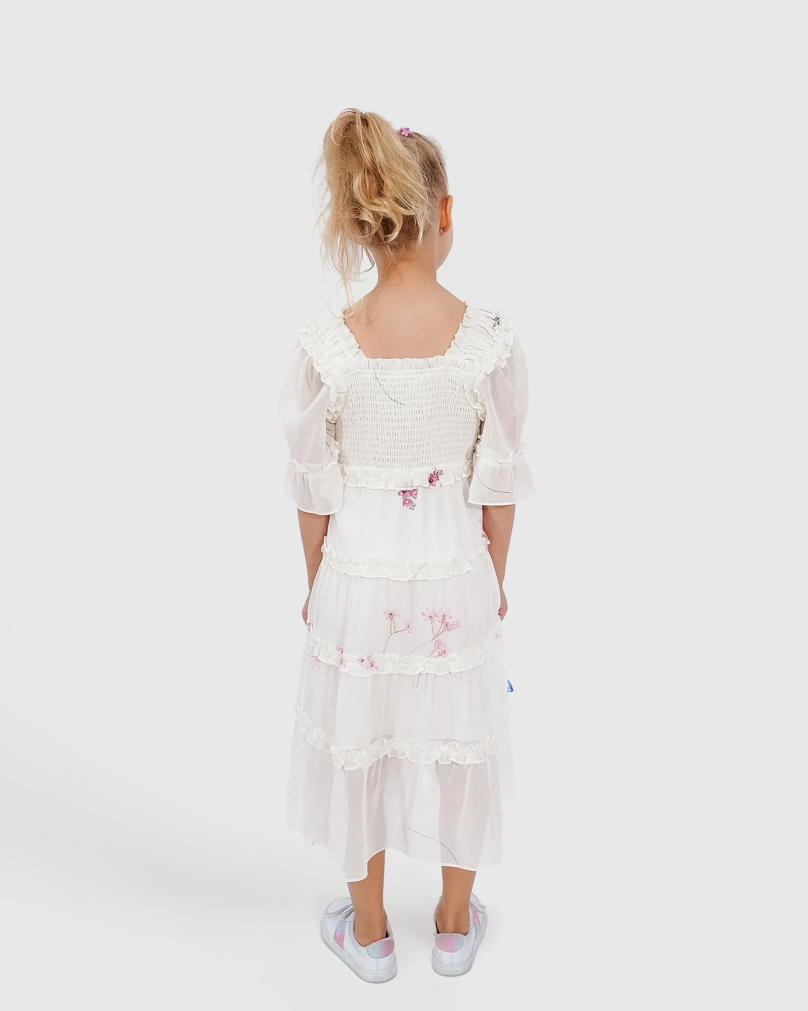 La Fille Tiered Dress - White