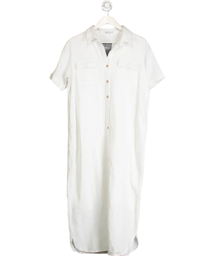 Legoe Heritage White Maternity Maxi Shirt Dress UK XS