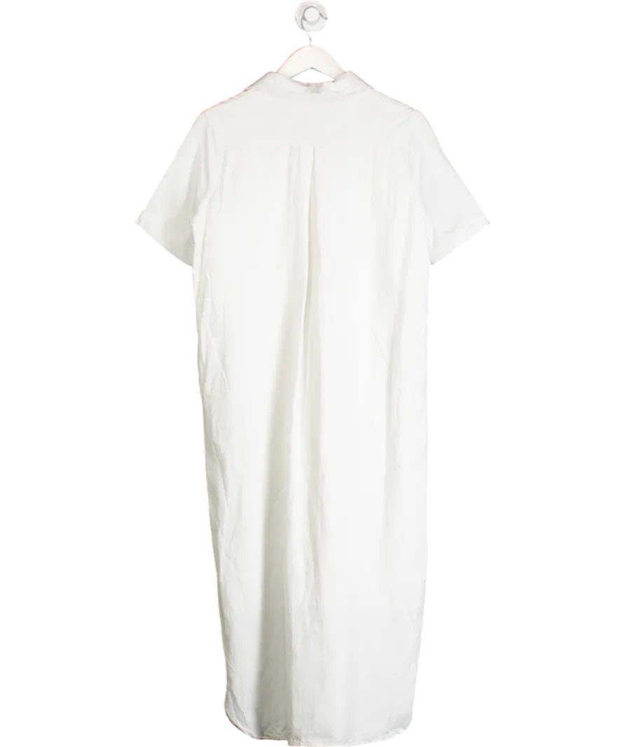 Legoe Heritage White Maternity Maxi Shirt Dress UK XS