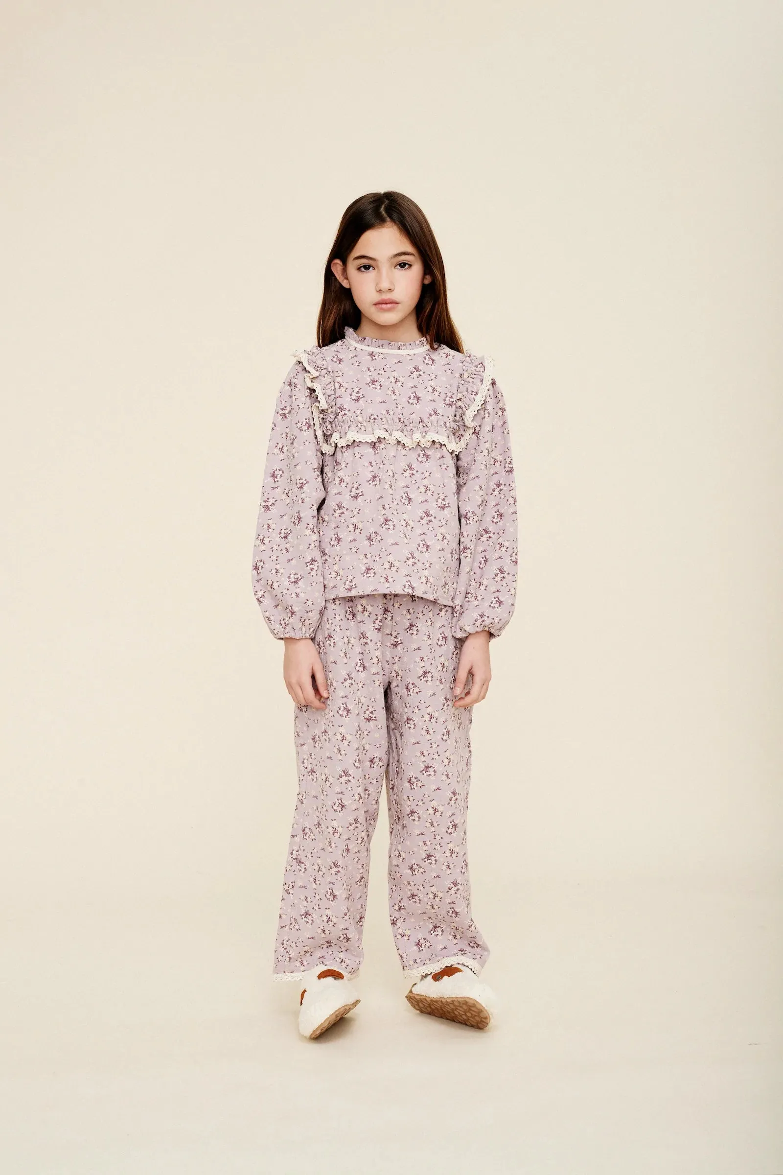 Leria Flower Blouse in Lilac