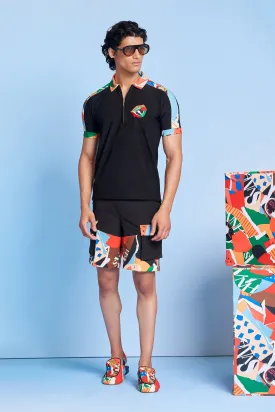 Lgrmash & Noir Panelled Cargo Shorts