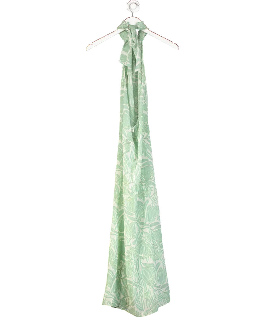 Lotty B Mustique Green Silk Dena Dress Protea UK S
