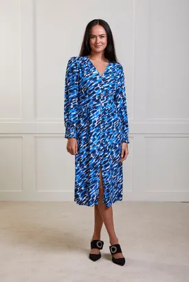 Lucy - Blue Abstract Print - Long Sleeve - 50% OFF