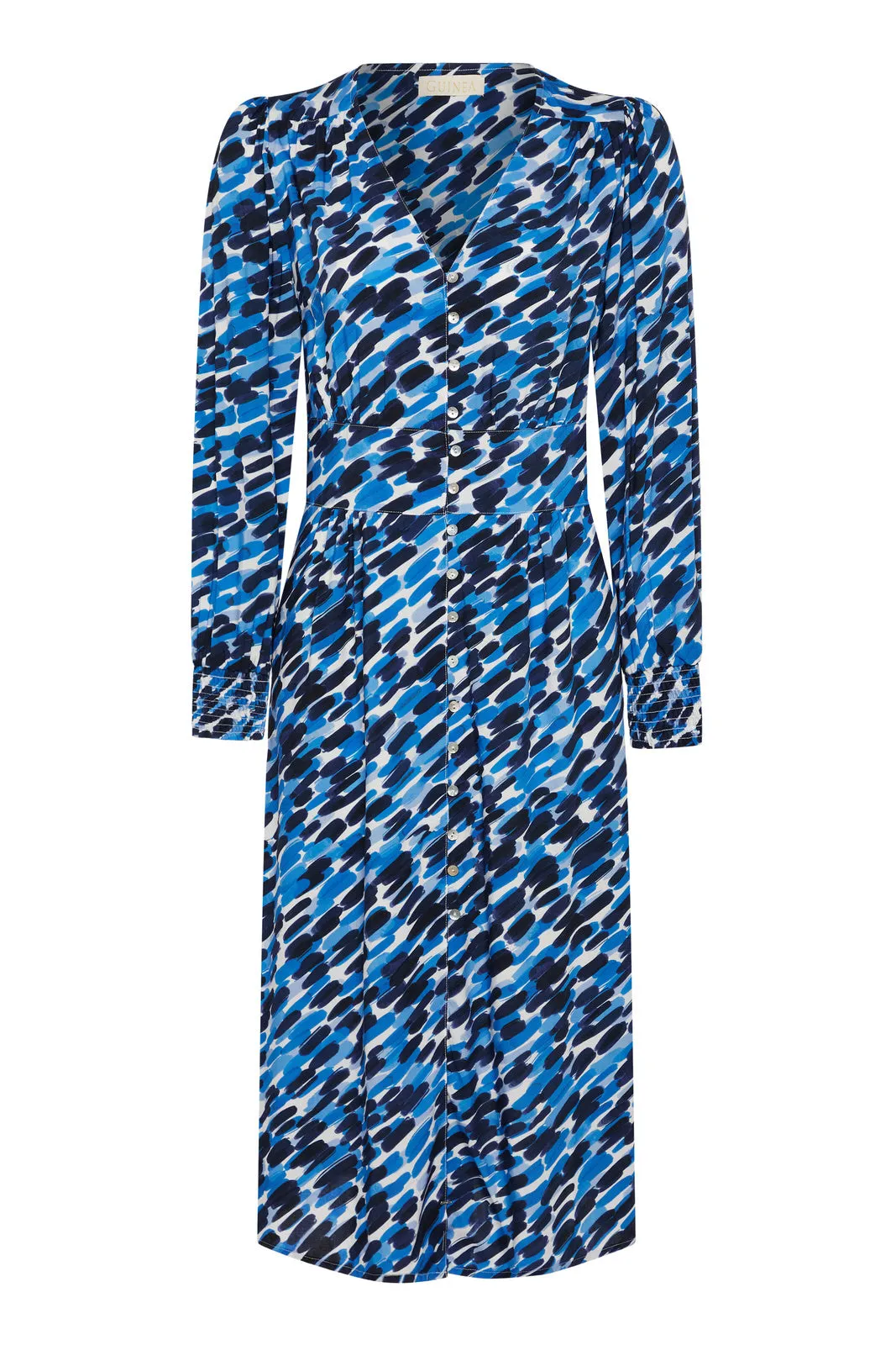 Lucy - Blue Abstract Print - Long Sleeve - 50% OFF