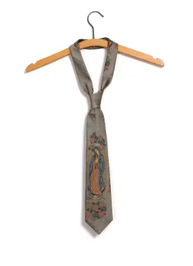 MARIA | Silk Twill Tie | Grey/Beige