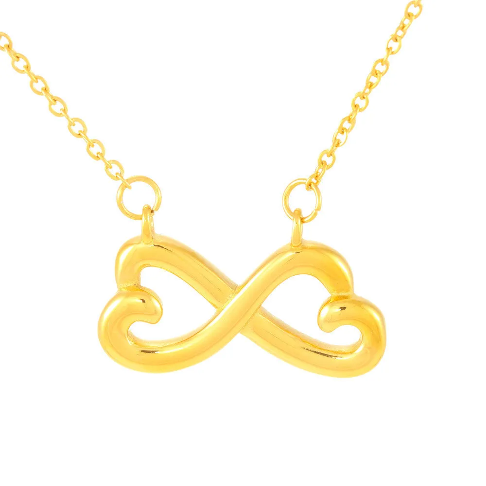 Mom To Daughter Infinity Heart Necklace With Custom Photo Message Card Wishing Marry Christmas Gift For Daughter