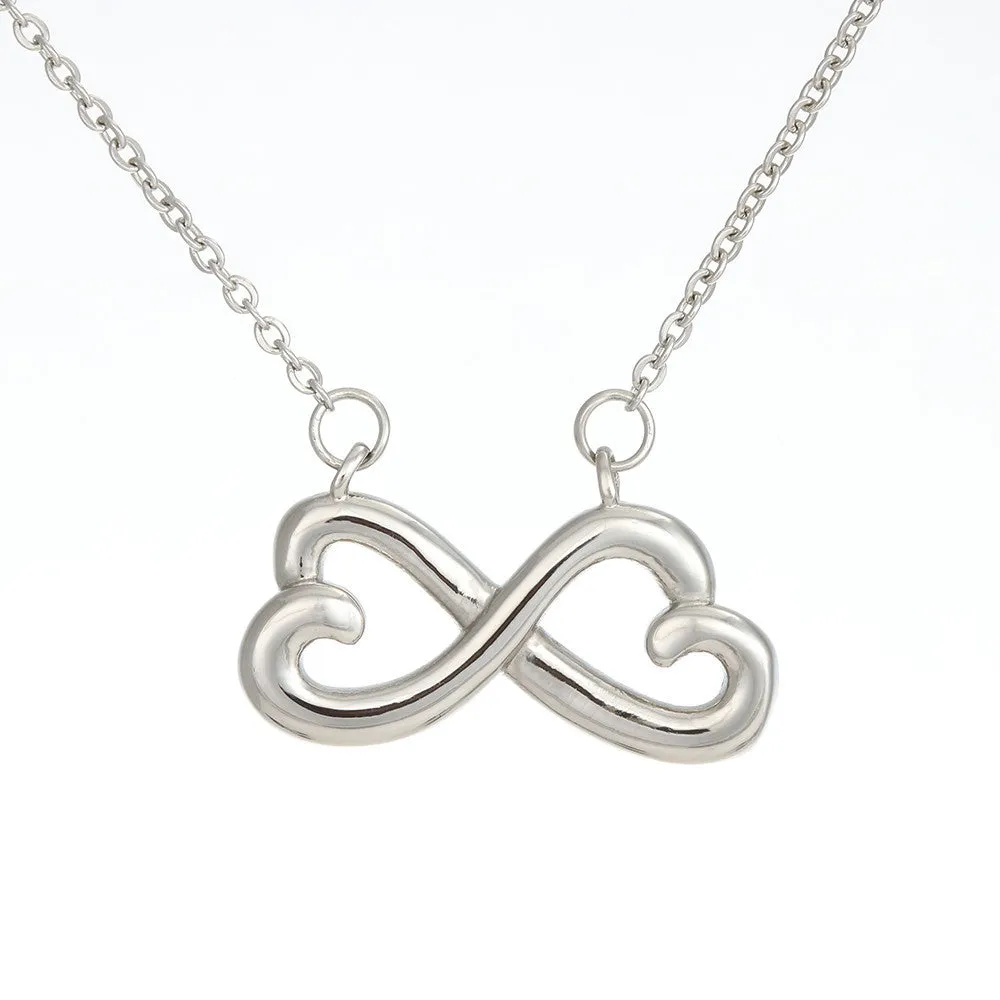 Mom To Daughter Infinity Heart Necklace With Custom Photo Message Card Wishing Marry Christmas Gift For Daughter